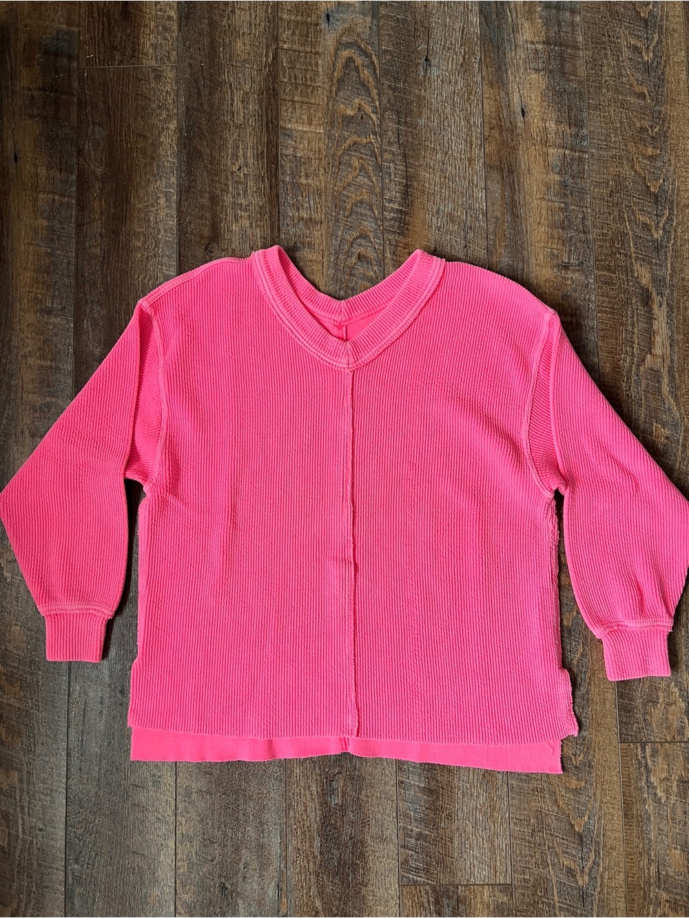 Pink Long-Sleeve Top - Soft Oversized Shirt